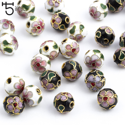 8/10/12mm Copper Enamel Beads charms for Jewelry Making diy accessories for woman Cloisonne Spacer Beads Wholesale M502 ► Photo 1/6