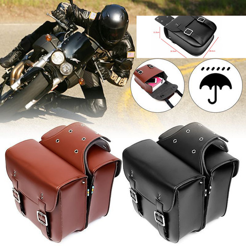 Motorbike Side Tool Bag out door Luggage For Sportster XL 883 1200 Motorcycle Saddle Bags Pu Leather Waterproof Motorcycle bag ► Photo 1/6