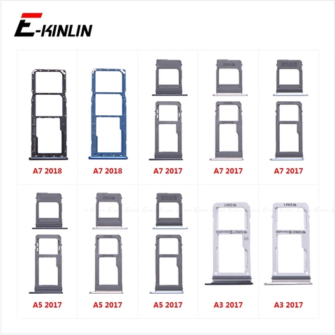 Sim Card Tray Socket Slot Reader Adapter For Samsung Galaxy A7 A5 A3 2022 2017 A750 A720 A320 Micro SD Connector Container ► Photo 1/6