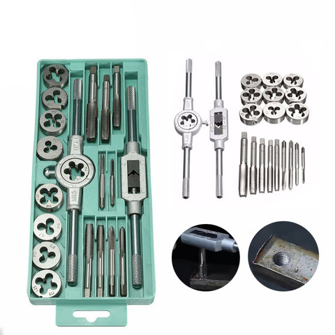 Hand Tools Die Set Screw Taps Thread Plugs Alloy Steel And 1/16-1/2 Inch 20pcs Tap Metric Use Silver Titanium Plated & 20 ► Photo 1/6