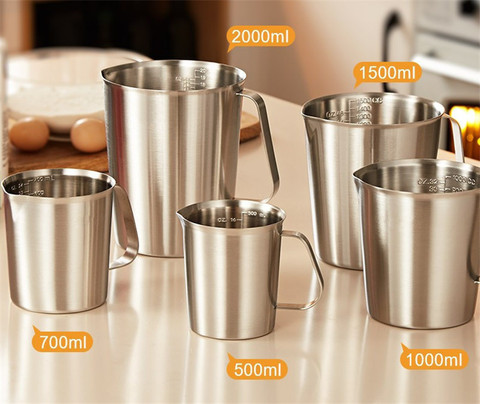 304 Stainless Steel Measuring Cup with Inner Scale Design Kitchen Scale Cup Liquid Measuring Cups Pull Flower Cup Kitchen Tools ► Photo 1/6