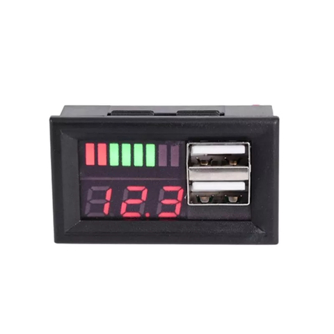 Mini Red LED Digital Display Voltmeter Voltmeter Voltage Tester Panel for DC 12V Car Motorcycle Vehicle USB 5V 2A Output ► Photo 1/6