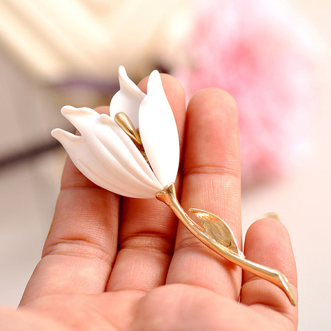 Fashion Women's Jewelry Tulip Flower Brooch Euramerican Style Girl Gorgeous Elegant Retro Clothing Accessories ► Photo 1/6