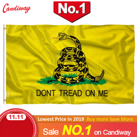 90 x 150cm Durable polyester printing Gadsden flag snake 