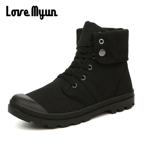 New Arrival High Quality High Top Men Casual Shoes ALL black Zapatos Hombre  Men Canvas Shoes Flats Casual Sneakers LL-29 ► Photo 1/6