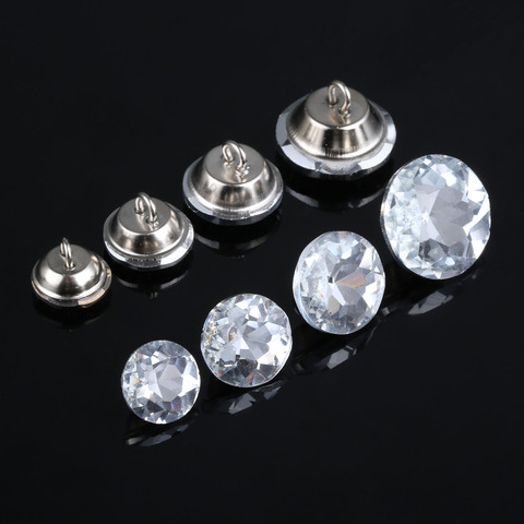 10Pcs 14/16/18/22mm Diameter Diamond Crystal Glass Upholstery Buttons Nails Tacks Studs Pin Craft Sofa Wall Furniture Decoration ► Photo 1/6