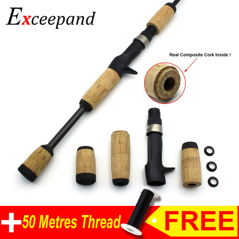 Mnft 1Set Cork Split Grip Rod Handle Kit Baitcast Fishing Rod Building And