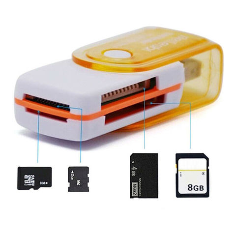 High Speed Multi-Function USB Card Reader 4 in 1 For MS MS-PRO TF Micro Memory Card Smart Reader ► Photo 1/4