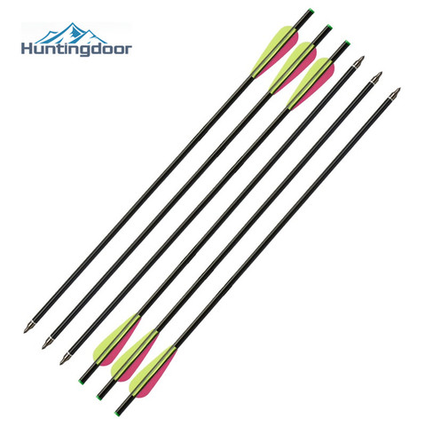 6PCS Fiberglass Crossbow Arrow 20inch FRP Arrow ID6mm OD8mm For Recurve/Compound Bow Hunting Shoting Replaceable Arrowhead ► Photo 1/6