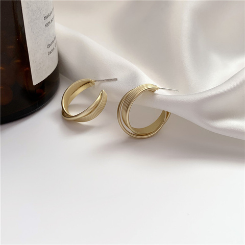 2022 New Big Circle Round Hoop Earrings for Women's Fashion Statement Golden Punk Charm Earrings Party Jewelry ► Photo 1/6