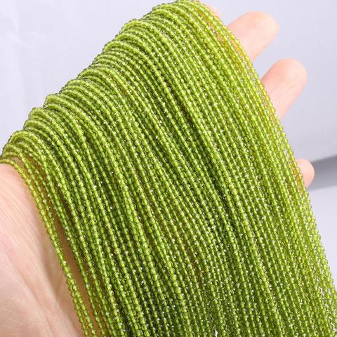 Natural Stone Beads Small section Bead Peridot 2 3 mm Loose  beads for Jewelry Making DIY Bracelet Necklace length 38cm ► Photo 1/5