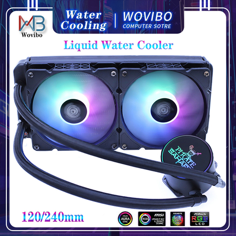 CPU Water Cooler High Performance 200 300W TDP Liquid Cooling RGB Radiator 120mm 240mm Fan For 115x 2011 x79 X99 AM4 Ventilador ► Photo 1/6