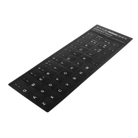 Durable Russian/French/Spanish/Japanese/German/Arabic/Korean/Italian Keyboard Language Sticker Black Background with White Lette ► Photo 1/6