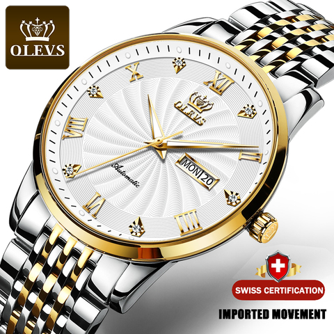 Top Brand OLEVS Luxury Watch Men Automatic Mechanical Business Male Watch Luminous Stainless Steel waterproof Montre homme 6630 ► Photo 1/1