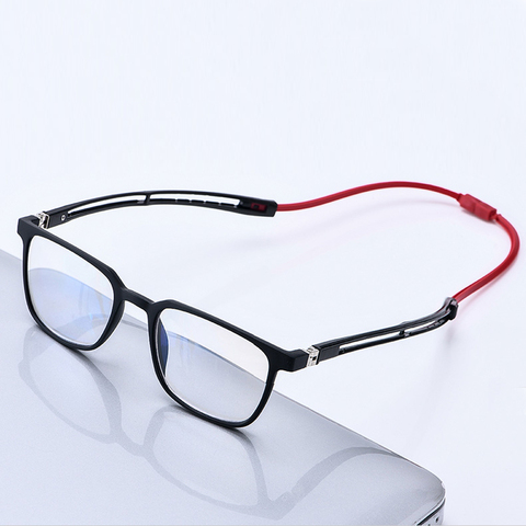 Tr90 magnet hanging neck mens reading glasses eyewear women prescription glasses portable presbyopic 1.0 1.5 2.0 2.5 3.0 3.5 4.0 ► Photo 1/6