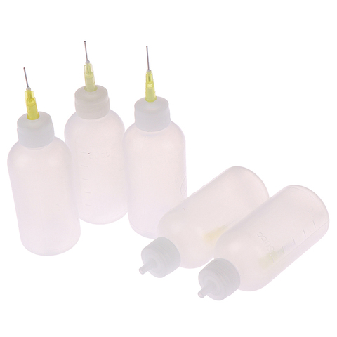 1 Pcs/Set 50ml Transparent Plastic Needle Bottles Glue Dispenser Clear Liquid Dropper Bottle for Rosin Solder Flux Paste Bottle ► Photo 1/6