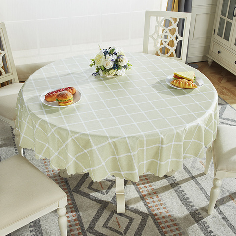 Proud Rose Round Tablecloth Waterproof Anti-scalding PVC Table Cover European Household Round Plastic Table Cloth ► Photo 1/6