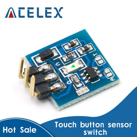 1pcs TTP223 Capacitive Touch Sensor Switch Module DC2.5V-5.5V self-locking or jog mode with LED lamp ► Photo 1/6