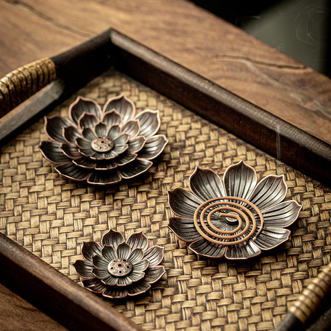 Alloy Incense Burner Burner Plate Holder Buddhism Plate Lotus Censer Coil Buddhist Temples Yoga Studies Incense Burn Line ► Photo 1/5