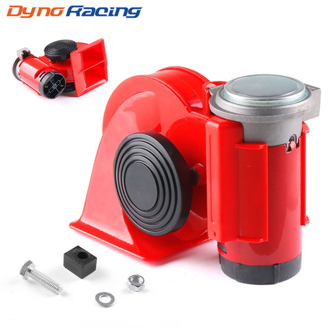 Car Air Horn 12V 115dB Red Compact Dual Tone Electric Pump Loud Siren Vehicle for Car Motorcycle Truck Bicycle ► Photo 1/6