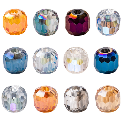 Big Hole Beads Czech Glass Faceted 12/14mm Crystal Round Ball Beads For DIY Making Jewelry Accessorise Needlework Wholesale ► Photo 1/6