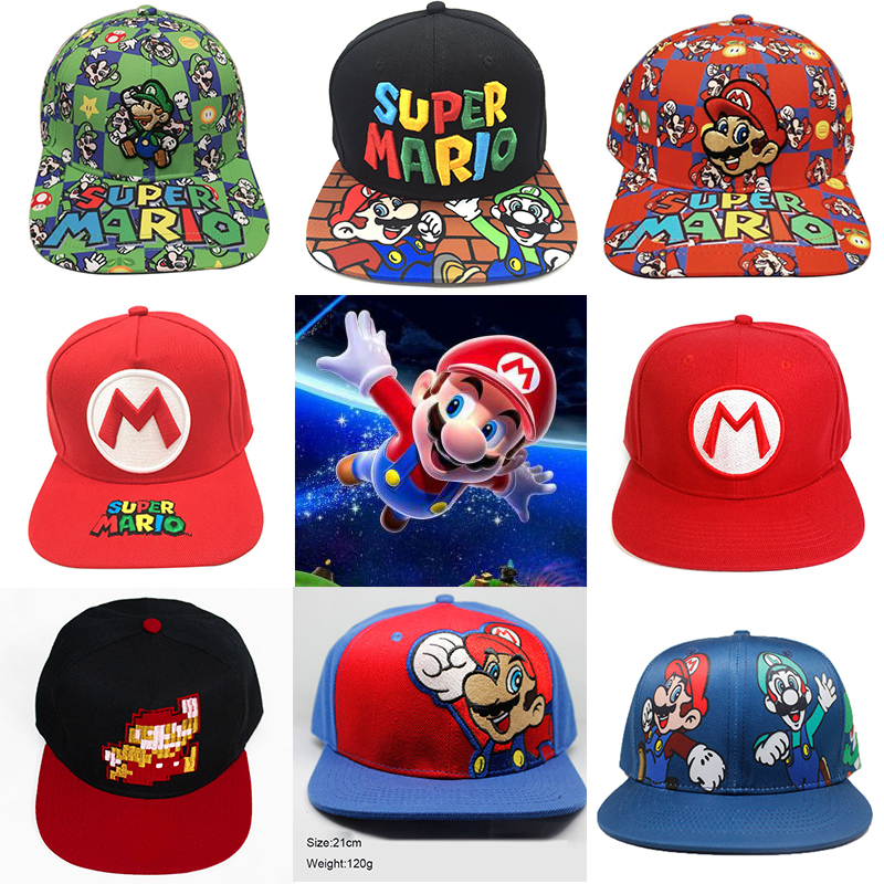 Super Mario Bros Mario Adjustable Baseball Cap Hip Hop Snapback Hat Fashion Gift 