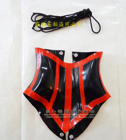 Sexy Black Red Customized Latex Collar Rubber Hood Mask Fetish with Back Lace up ► Photo 1/1