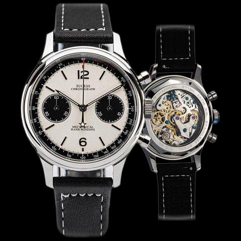Polit watch Men mechanical watch chronograph panda wristwatch air force sappire watches seagull Movement ST1901official sugess ► Photo 1/6