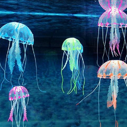 Artificial Swim Glowing Effect Jellyfish Aquarium Decoration Fish Tank Underwater Live Plant Luminous Ornament Aquatic Landscape ► Photo 1/6