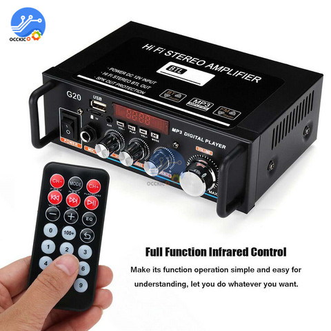 220V 600W Home Amplifiers HiFi Subwoofer Home Theater Sound System Audio Car Amplifiers FM TF AUX MP3 Player Remote Control ► Photo 1/6