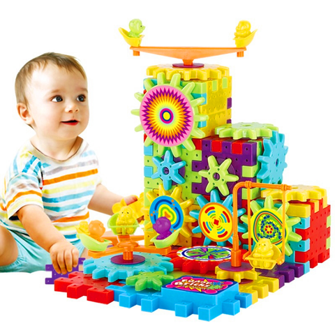 81 PCS Electric Gears 3D Model Building Kits Plastic Brick Blocks Educational Toys For Kids Children Gifts ► Photo 1/3