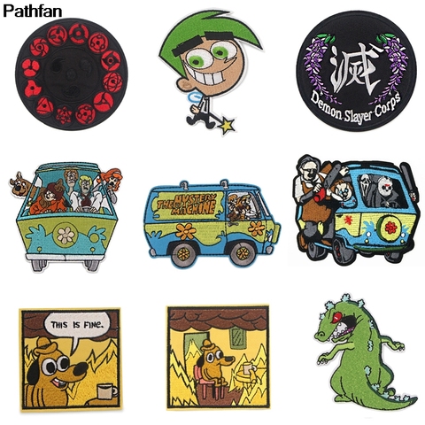 A3176 Patchfan Cartoon Patch Embroidered Applique Iron Patch Design DIY Sew On Clothes Badge Sticker ► Photo 1/6