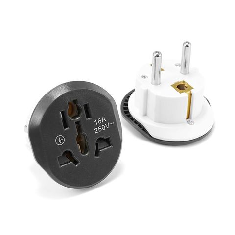 EU Plug Adapter Universal 16A EU Converter 2 Round Pin Socket AU UK CN US To