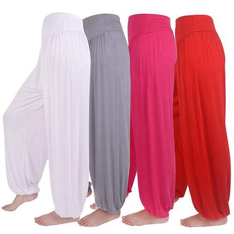 Womens Comfy Harem Loose Long Pants Belly Dance Boho Sports Wide Trousers Women Harem Long Pants Belly Dance Boho Trousers ► Photo 1/6