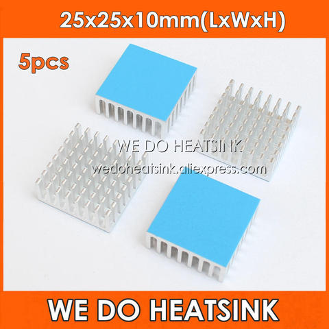 WE DO HEATSINK 5pcs DIY 25x25x10mm Cooling Radiator Aluminum Heatsink for South / North Bridge Chipset With Thermal Tapes ► Photo 1/6