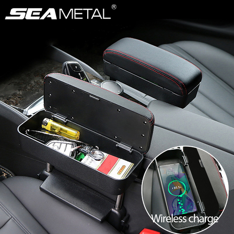 Universal Car Armrest Box Seat Adjustable Elbow Support Car Organizer Armrest Box with Wireless Charge Cars Seat Gap Storage Box ► Photo 1/6