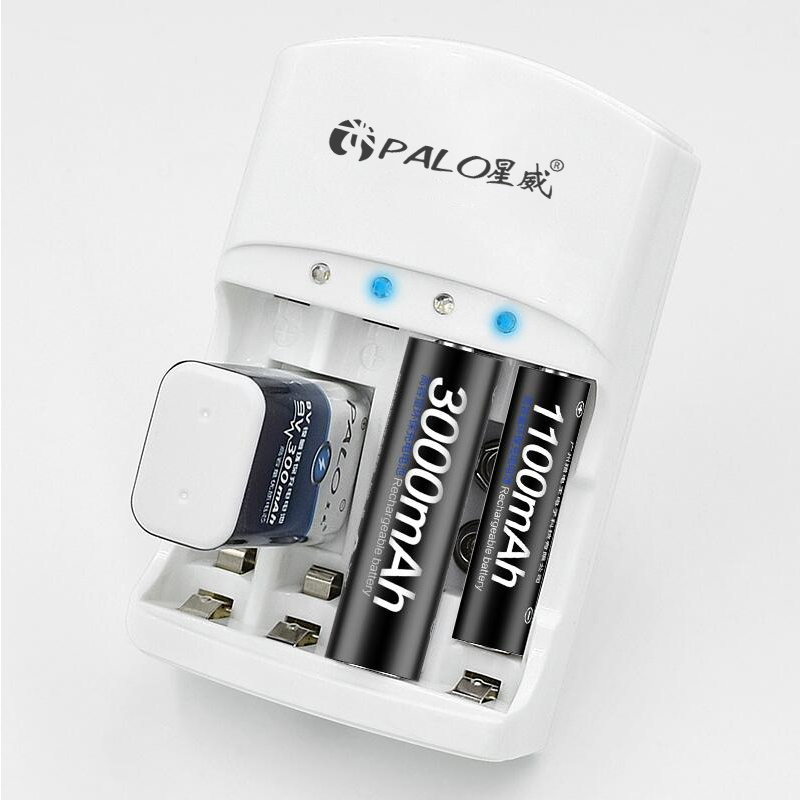 4 Slots Universal Charger for 9V AA AAA C D Ni-CD Ni-MH Rechargeable Batteries 