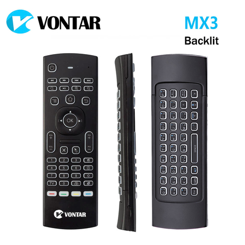 VONTAR MX3 Pro Backlight 2.4G Wireless Keyboard Remote Control IR Learning Fly Air Mouse For X92 X96 Android TV Box ► Photo 1/6