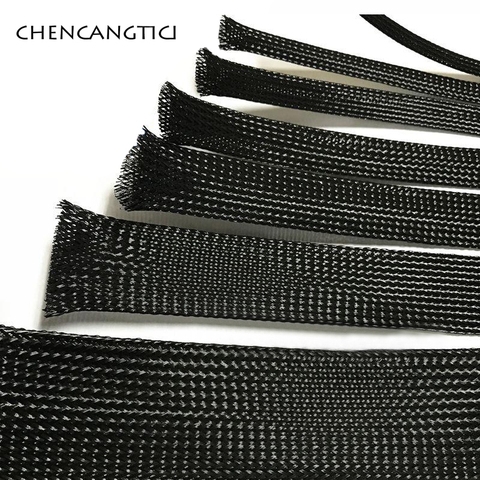 1/5/10/M Black Insulated Braid Sleeving 2/4/6/8/10/12/14/16/20/25/30/35/40mm Tight PET Wire Cable Gland Protection Cable Sleeve ► Photo 1/3