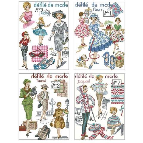 Fashion woman patterns Counted Cross Stitch 11CT 14CT 18CT DIY Chinese Cross Stitch Kits Embroidery Needlework Sets home decor ► Photo 1/6