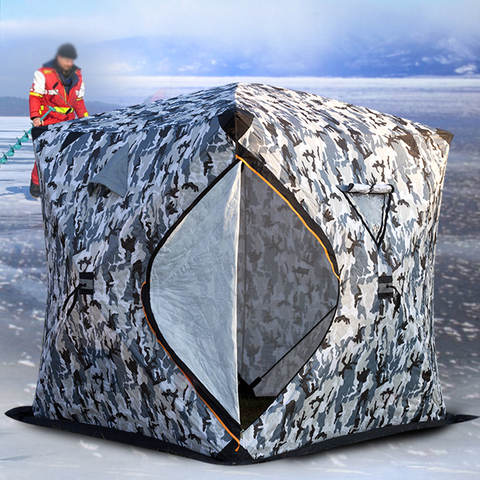 Portable Ice Fishing Shelter 3-4 People Quick-open Winter Camping Tent Waterproof Windproof Outdoor Cotton Warm Ice Fishing Tent ► Photo 1/6