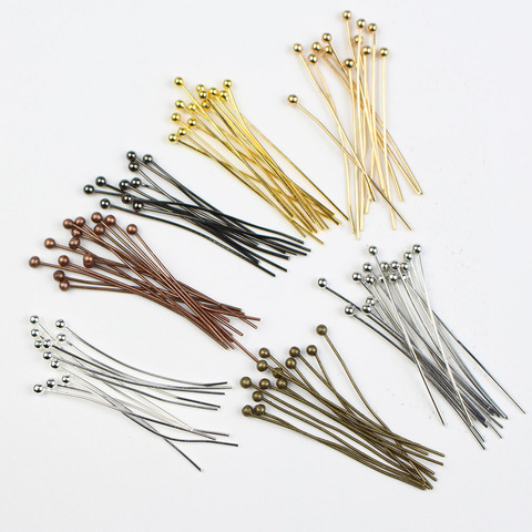 200pcs/lot 16 20 25 30 35 40 50 mm Gold Silver Metal Copper Ball Head Pins for Diy Jewelry Making Findings Supplies Dia 0.5mm ► Photo 1/6