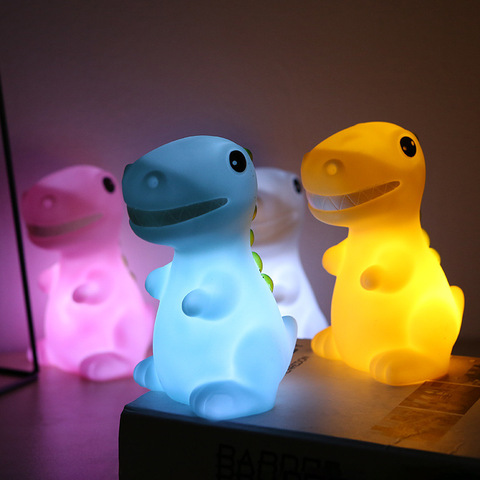 Buy Online Dinosaur Animal Soft Night Light Led Small Night Lamps Baby Kids Lamp Decoration Home Decor Cute Colorful Furnishing Electronics Alitools