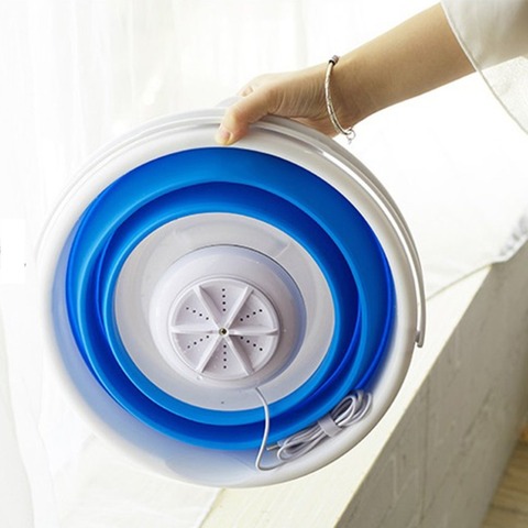 Mini Portable Ultrasonic Cleaner Turbine Washing Machine Foldable Bucket Type Laundry Clothes Washer Cleaning for Home Travel ► Photo 1/6