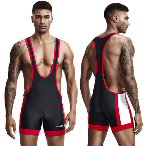 Men Undershirts Leotard Sports Wrestling Singlet Body Shaper Corset Bodysuits Underwear Bodybuilding Jumpsuits Shorts Plus Size ► Photo 1/6