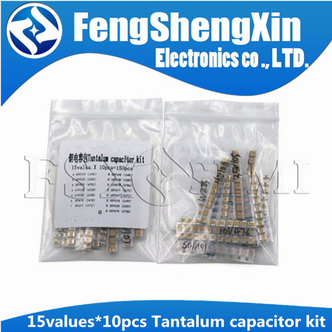 15values X10pcs=150pcs 1uf-220uf A Case and B Case Tantalum capacitor kit  3216 3526 (105~475) ► Photo 1/3