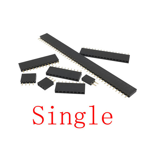 10PCS 2 Pin - 40Pin 2.54 mm Pitch Straight Single Row Female Socket PCB Board Pin Header Connector Strip for Arduino ► Photo 1/4