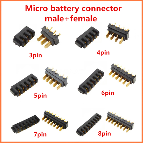 10pcs 3/4/5/6/7/8Pin laptop battery connector female and The male connector good qulity ► Photo 1/6