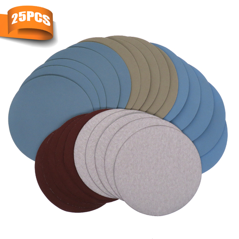 25PCS 125mm /5'' Inch Sanding Discs Hook Loop SandpaperGrit 1000 /2000 /3000/ 4000/ 5000 Round Sandpaper Disk Sand Sheet ► Photo 1/6