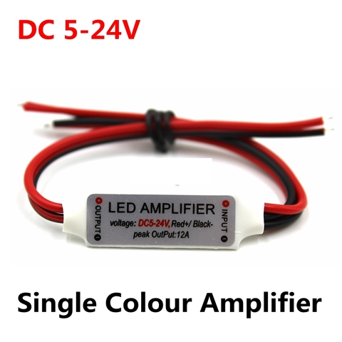 DC 5V-12V-24V 12A Mini Single Color LED Amplifier Repeater For LED Strip Light 5050/2835/3528//5630/3014 ► Photo 1/6